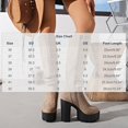 thumbnail image 3 of Women's Faux Suede Knee High Platform Boots, Triple Metal Buckle Strap Chunky High Heel Tall Boots, Side Zipper Fashion Boots, 3 of 9
