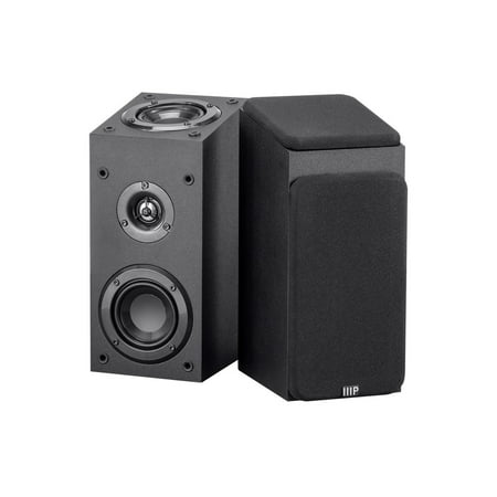 Monoprice Premium Immersive Satellite Speakers - Black (Pair) With 3Inch woofer, 3/4Inch Aluminum Dome & 100 Watt Input (Best Woofer Speakers For Home)