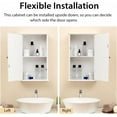 thumbnail image 5 of RELAX4LIFE Wall Mounted Bathroom Cabinet, 2-in-1 Mirror Medicine Cabinet w/ 3 Heights Adjustable Shelf & Reversible Single Mirror Door, Storage Cabinet Over-The-Toilet Storage Organizer (White), 5 of 16