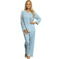 thumbnail image 2 of Women's Shadowline 76283 Petals Long Sleeve Pajama Set (Black 3X), 2 of 3