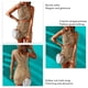 thumbnail image 4 of Vestido cruzado ahuecado con estampado colorido, cuello redondo, sin mangas, ajustado con envoltura torcida para mujer, 4 of 5