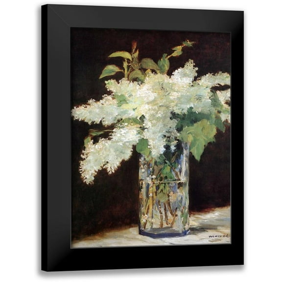 Manet, Edouard 11x14 Black Modern Framed Museum Art Print Titled - White Lilacs