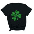 thumbnail image 3 of VATAPA Womens St. Patrick's Day Tops Short Sleeve Shamrock Graphic Tees Lucky Clover Print Casual Summer T-shirts Irish Holiday Top Blessed Gifts Black S, 3 of 6