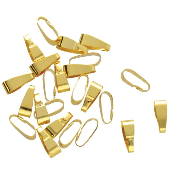 The Beadsmith Basic Elements Bails – Gold Plated – 10mm – 25 Pieces – Pendant Bails for Cabochons, Glass Beads, Ceramic, Crystal and Flat-Back Findings for Necklaces & Jewelry Making