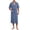 Blue, variant on Bathrobes for Men Lightweight Modal Knit Sleepwear Short Sleeve Spa Robe with Contrast Piping Detail Classic V-Neck Wrap Loungewear House Coat Featuring Patch Pockets