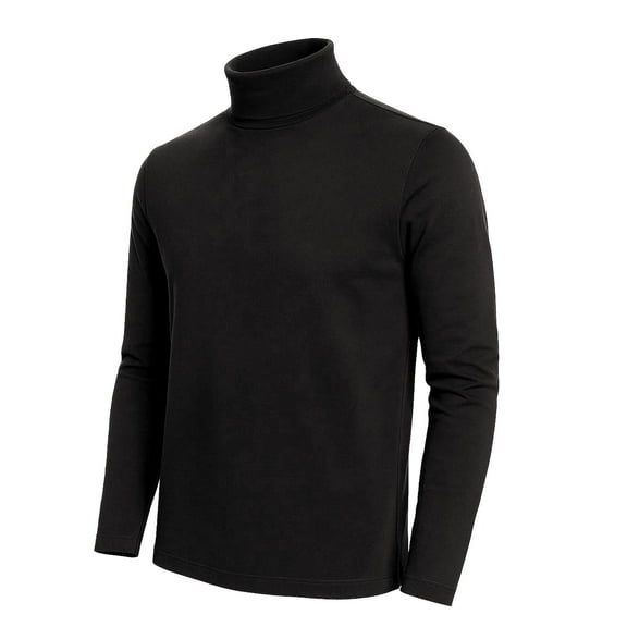 MakTee Turtle Neck Long Sleeve T-Shirt Heavy-Weight Ultra-Soft 100% U.S. Cotton