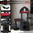 thumbnail image 5 of ZephyPaws 44.5" Black Gothic Halloween Cat Tree with Coffin Bed, Scratching Posts & Spooky Cat House, Black & Red, 5 of 10
