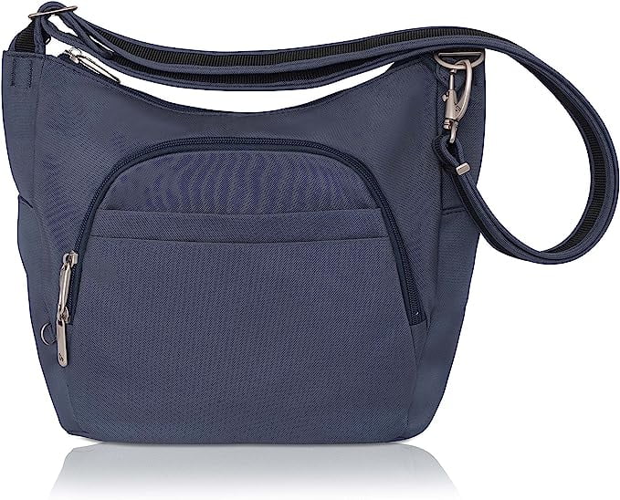 Travelon AntiTheft CrossBody Bucket Bag (Blue Exclusive Color