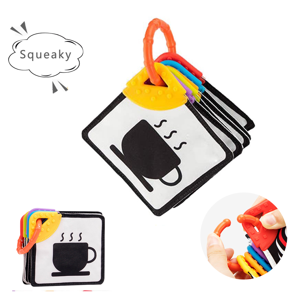 HAOAN Black White Contrast Flash Cards, 6 pcs Baby Colorful Sensory Toys for 0-36 Months,Visual Stimulation Learning Cards Toys