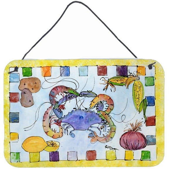 8 x 12 in. Crab Indoor Or Aluminium Metal Wall Or Door Hanging Prints