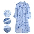 thumbnail image 2 of GLOBAL 100% Cotton Long Sleeve Button-Front Nightgown | Sleepwear for Women | Comfortable Loungewear (Sizes S-XXL), 2 of 6