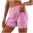 thumbnail image 5 of Mnuaqn Women's Plus Size Swim Shorts Quick Dry Beach Boardshorts Swimwear Bottom Trunks with Pockets 2026 (Pink, XL), 5 of 9