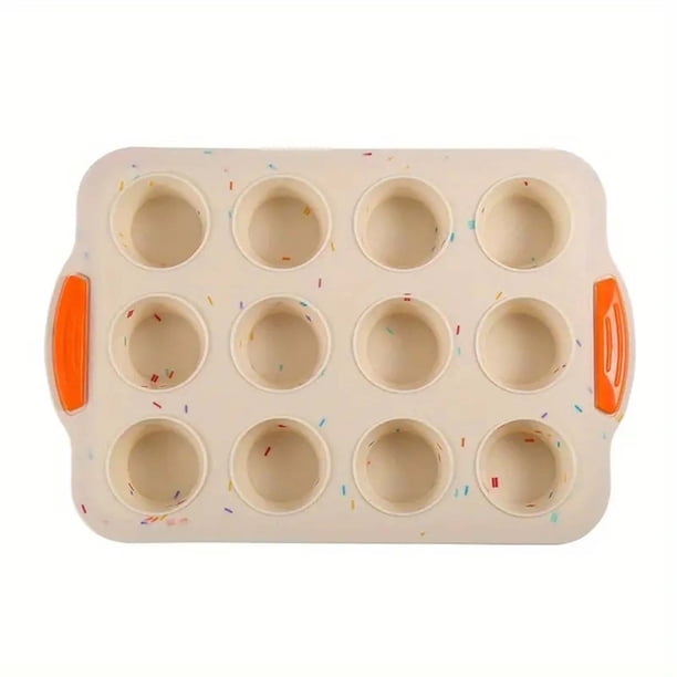 Fábrica nueva silicona 12-pieza silicona muffin molde hogar antiadherente taza muffin hornear molde hornear bandeja herramienta bandeja