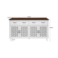 thumbnail image 4 of Hassch Sideboard Buffet Cabinet, 59 inch Accent Storage Cabinet with 2 Drawers and 4 Doors, Coffee Bar Cabinet, Credenza for Kitchen, Entryway, Dining Room, Living Room, White & Walnut, 4 of 11