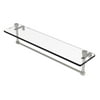 Foxtrot 22-in Glass Vanity Shelf with Integrated Towel Bar in Satin Nickel