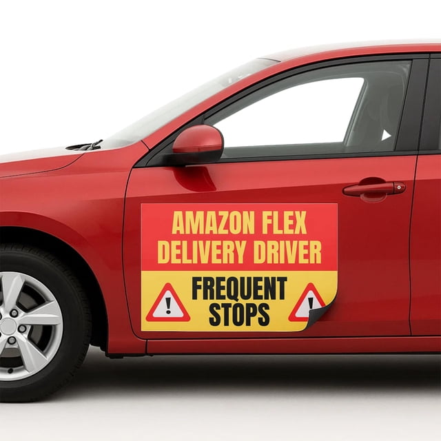 Deliivery Driver Car Magnet Sign by DC | Flexible Car Magnetic Sheets with Adhesive Backing | 12"x18" Bumper Magnet Sticker for Vehicles, Trucks & Business Advertising Signs | 2 PC | Made in USA