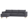 thumbnail image 1 of Sofa Cover only! Dense Cotton Karlstad Three Seat Sofa and Chaise Lounge Cover Replacement Only Fits IKEA Karlstad Sectional Corner Sofa. Width: 282CM, Not 244CM! Sofa Cover Only! (Cotton Dark Gray), 1 of 4