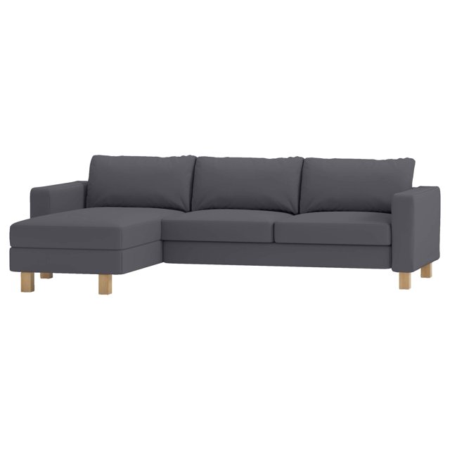 Sofa Cover only! Dense Cotton Karlstad Three Seat Sofa and Chaise Lounge Cover Replacement Only Fits IKEA Karlstad Sectional Corner Sofa. Width: 282CM, Not 244CM! Sofa Cover Only! (Cotton Dark Gray)