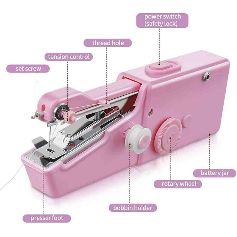  Handheld Sewing Machine, Cordless Handheld Electric Mini Sewing  Machine Quick Handy Stitch for Home or Travel use : Arts, Crafts & Sewing