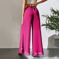 thumbnail image 6 of Costeam Womens Chiffon High Waist Wide Leg Pants Full Inner Lining Side Slip Pockets Full Length Lightweight Flowy Loose Straight Casual Dress Trousers, 6 of 7