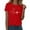 Pink, variant on Valentine's Day Red Short Sleeved T-Shirt for Women Heart Print in Cotton Cute Casual Tee Red L