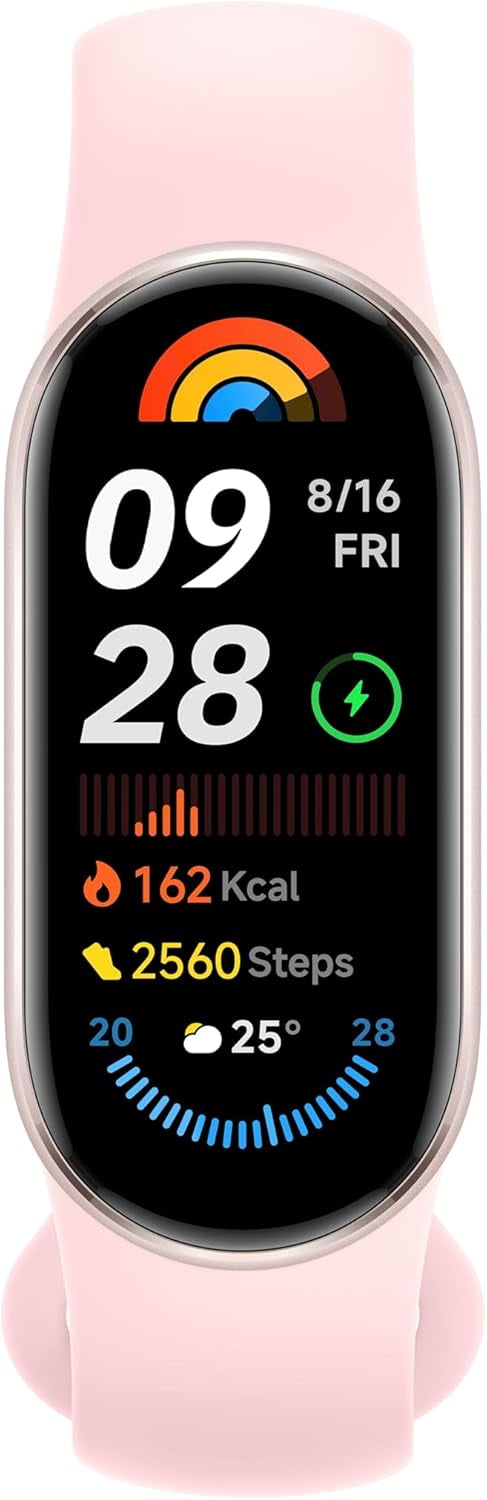 Xiaomi Smart Band 9 Bluetooth Fitness Tracker, 1" AMOLED Screen, 21 Days Battery, 5ATM Health Monitoring (Pink)