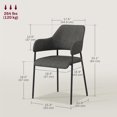 thumbnail image 3 of HOMCOM Modern Dining Chairs Set of 2 with Armrests and Steel Legs, 3 of 10