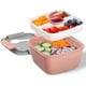 thumbnail image 1 of Fiambrera con 3 compartimentos, loncheras para ensaladas para adultos/niños, cajas Bento a prueba de fugas, aptas para microondas, sin BPA (rosa), 1 of 5