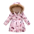thumbnail image 2 of Manteau d'Hiver pour Fille avec Capuche Imprimé Court Fermeture Éclair, 2 of 2
