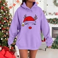 thumbnail image 5 of MHFRRA Sudadera con Capucha para Parejas, Divertida y A Juego, de Manga Larga, Estilo Informal y Deportivo Púrpura, 5 of 5
