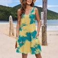thumbnail image 3 of Robe Décontractée pour Femmes, Robe pour Femmes, Mode Décontractée Robe Imprimée Sans Manches Col en V avec Poche, Robe Sans Manches pour Femmes, Robe Décontractée pour Femmes, 3 of 7