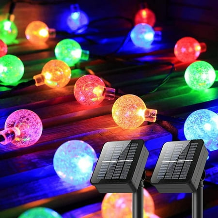 

2 Pack of 120 LED Solar Lights 72ft Outdoor Glass Ball Lights 8 Modes Waterproof Outdoor LED Solar Lights Garden Lights for Garden Yard Wedding Porch Extra Long(Color)