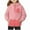 Watermelon Red, variant on Zwiiyzr Girls Polar Fleece Pullover Hoodies Sweatshirt Casual Color Block Loose Outwear Coat With Pockets 5-14 Years Brown