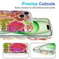 thumbnail image 3 of TECH CIRCLE Stylish Cute Floral Case for iPhone 16 (6.1") 2024 Cell Phone with Wave Edge, Compatible with MagSafe Accessory, Screen Camera Protection, Shockproof Protective Cover, Colorful Red, 3 of 7