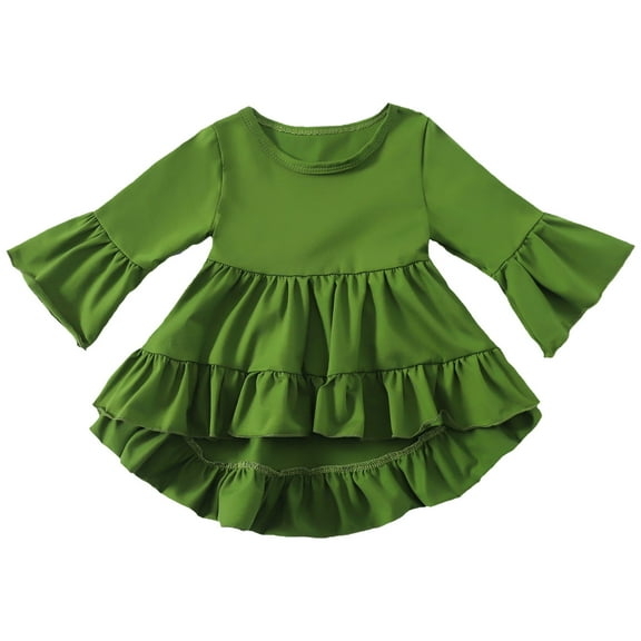 Gubotare Toddler Girl Tops Girls Long Sleeve Shirts Soft Crewneck Long-Sleeve T-Shirts Basic Tagless Layering Tees Size 2T 3T (Green,2-3 Years)