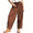 Brown, variant on TOMVIGX Barrel Pants Women Wide Leg Corduroy Travel Flowy Pants Drawstring Loose Cropped Casual Trousers with Pockets Brown L