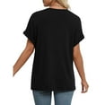thumbnail image 4 of Womens Summer Tops Short Sleeve Shirts 2025 Fashion V Neck Outfits Clothes, 4 of 6
