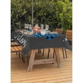 thumbnail image 3 of Outdoor Tablecloth with Umbrella Hole for Patio/Picnic/Party/Camping, Cats Pawprints Waterproof Table Cloth Rectangle Table Cover Washable, Blue Black Buffalo Plaid Pets Paw Grey (60"x 84"), 3 of 8