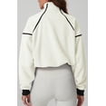 thumbnail image 2 of Chaqueta corta de forro polar sherpa con media cremallera para mujer QINSEN, 2 of 6