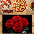 thumbnail image 2 of Joocar Red Roses Floral Design Linen Table Mats Set Of 4 For Home Kitchen Table Decor 12x18 inch, 2 of 5