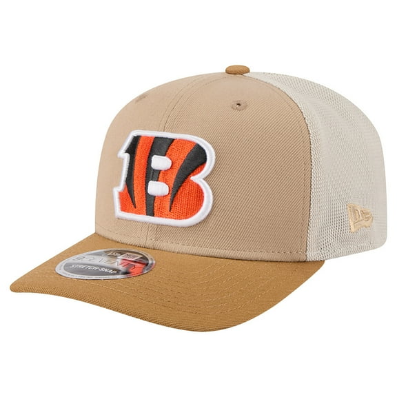 Men's New Era Light Beige Cincinnati Bengals  Two-Tone Trucker 9SEVENTY Adjustable Hat