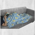 thumbnail image 5 of Luau Soft Flannel Fleece Throw Blanket, Repetitive Freshening Flowers in Gentle Soft Tones, Cozy Plush for Indoor and Outdoor Use, 50" x 60", Sky Blue Yellow, by Ambesonne, 5 of 5