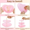 thumbnail image 4 of Unique Bargains 3-Layer Heart Shaped Cupcake Stand Pink Glod Tone, 4 of 6