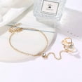 thumbnail image 6 of GKNET Gold Big Crystal Ring Bracelet for Women Wrist Chain Delicate Jewelry Hand Back ChaiF WY4, 6 of 9