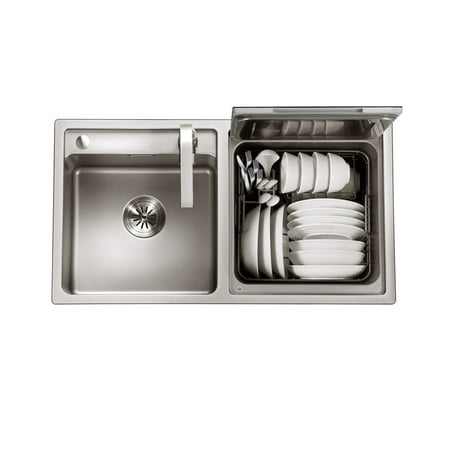 FOTILE SD2F-P3 2-in-1 Counter-top mounted Sink & Dishwasher combination system with heavy dish sanitizing