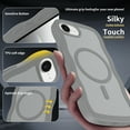 thumbnail image 2 of For iPhone 16e Magnetic Phone Case,Compatible with Mag-safe,Wavy Frame Cute Design,Shockproof Anti-fall Translucent Matte Skin-Feel  Durable Rugged Thin Fit Phone Case,Gray, 2 of 6