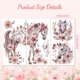 thumbnail image 5 of Calcomanías de transferencia para frotar sobre muebles, manualidades, 3 piezas, 6 x 12 pulgadas, diseño de caballo de ensueño con flores, resistentes al agua, UV, DTF, calcomanías de transferencia, 5 of 8