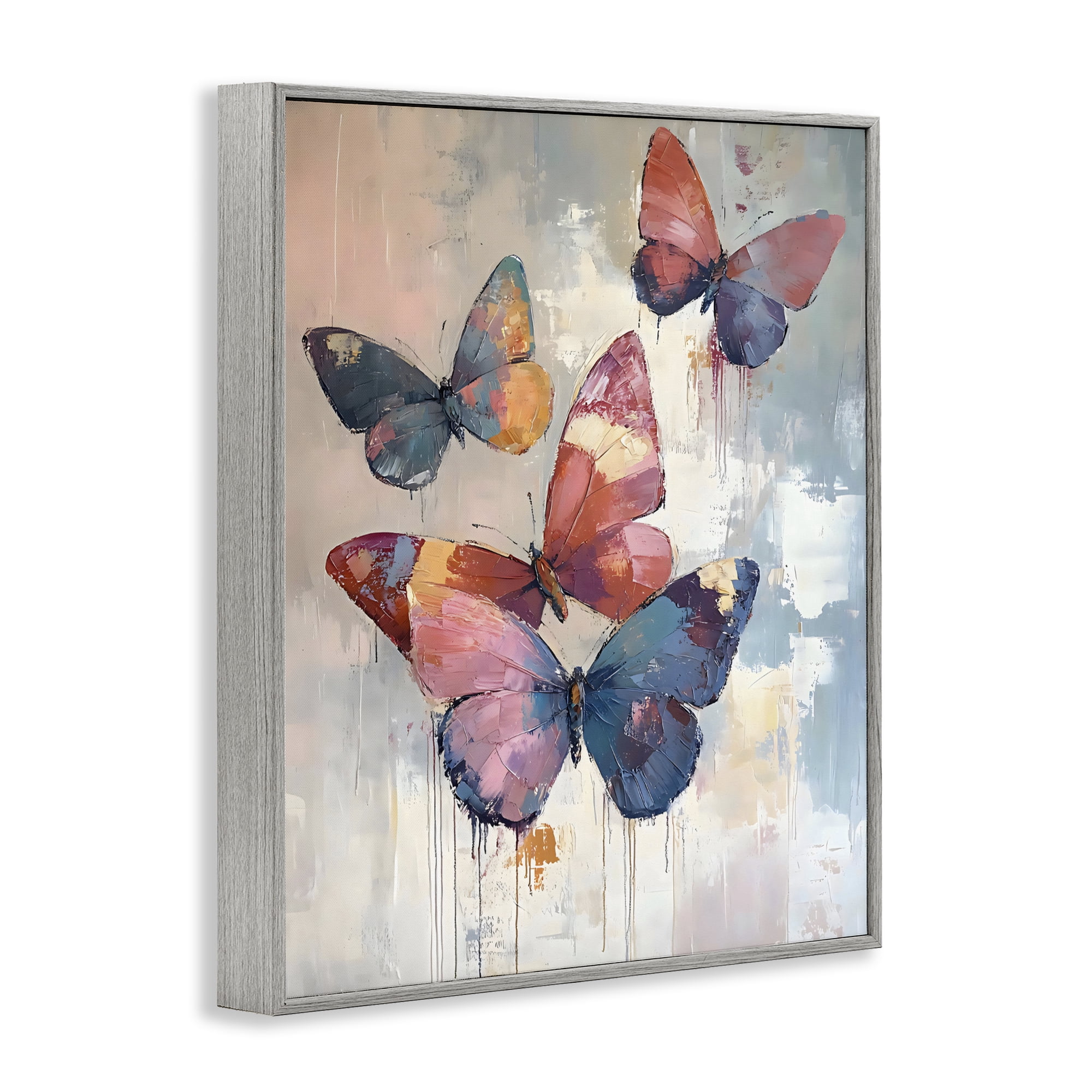 Stupell Industries Butterfly Beauty in Flight Gray Framed Giclee Art, design by Creative Studio