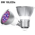 thumbnail image 2 of 8W E27 18 LED Lámpara de planta Luz de planta Lámpara de crecimiento de planta de interior Lámpara de cultivo de espectro completo, 2 of 8
