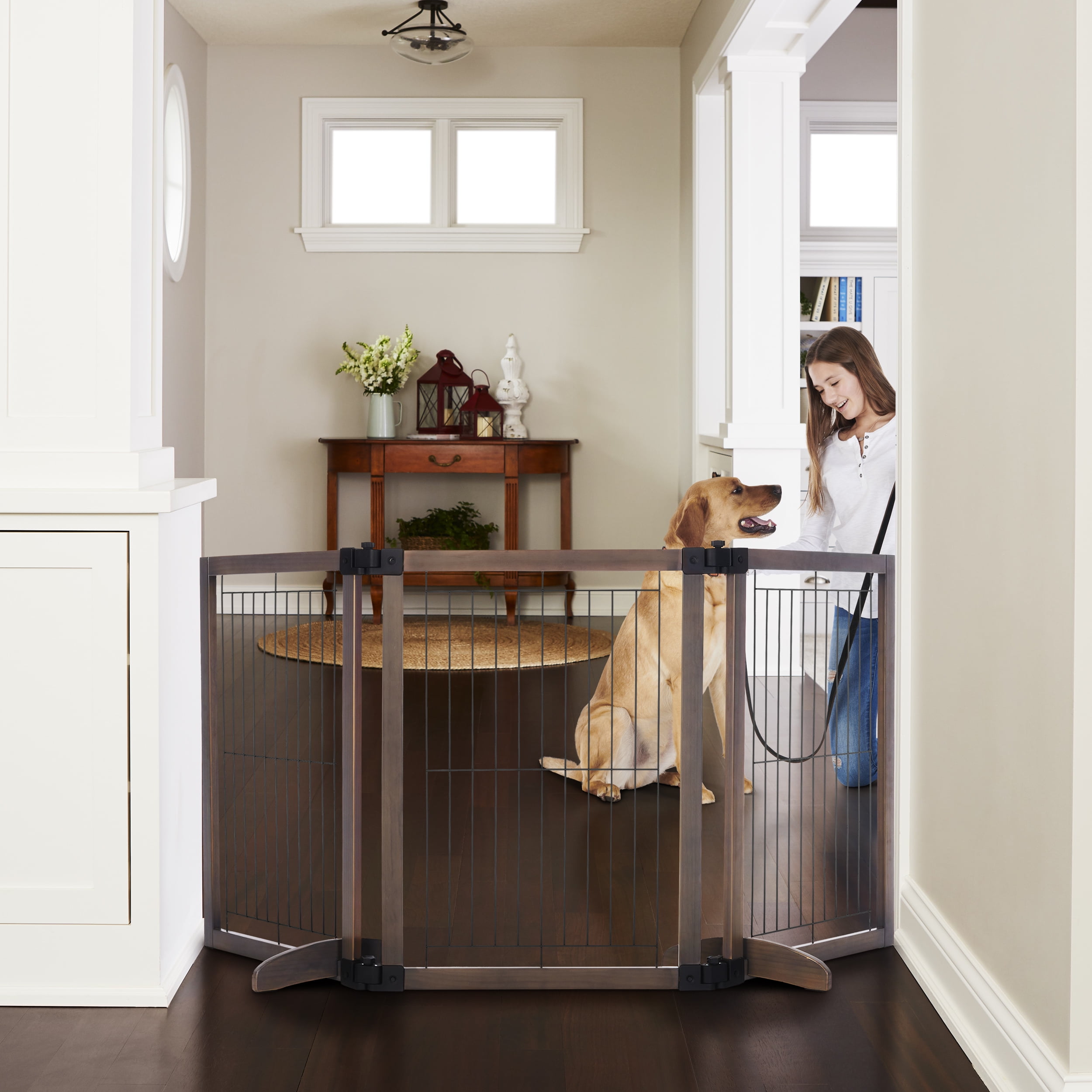 North States MyPet Extra-Wide Freestanding Versa-Lock Pet Gate, Expands to 72" Wide